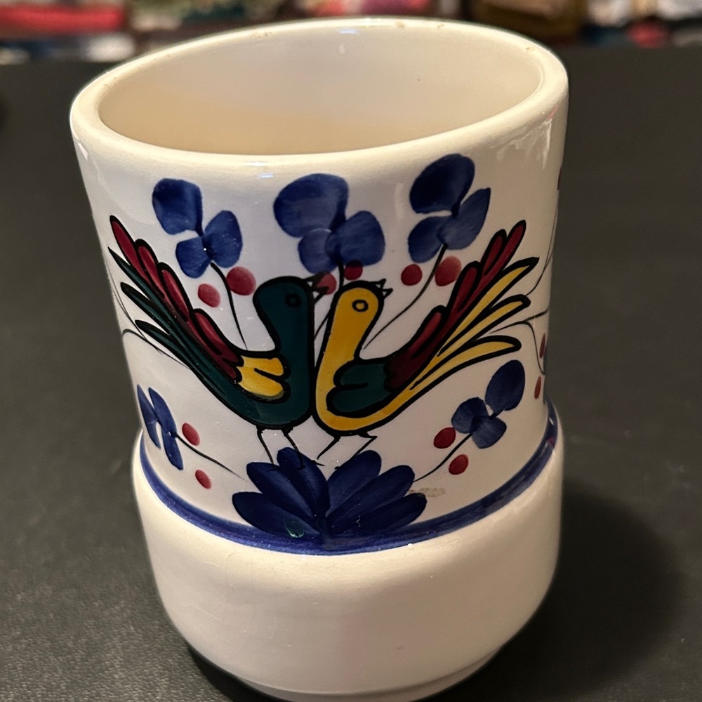 Beautiful Signed Eduardo Vega pottery Peacocks Whimsical style